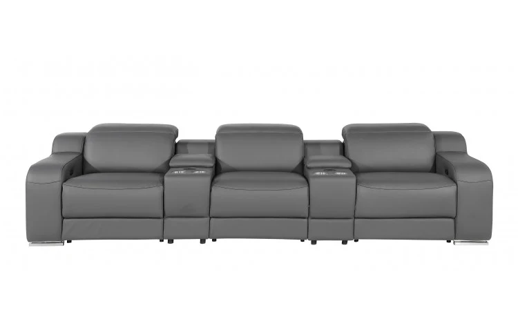 1116 DivanItalia 8-Piece Home Theater Seating - Top Grain Italian Leather - Image 2