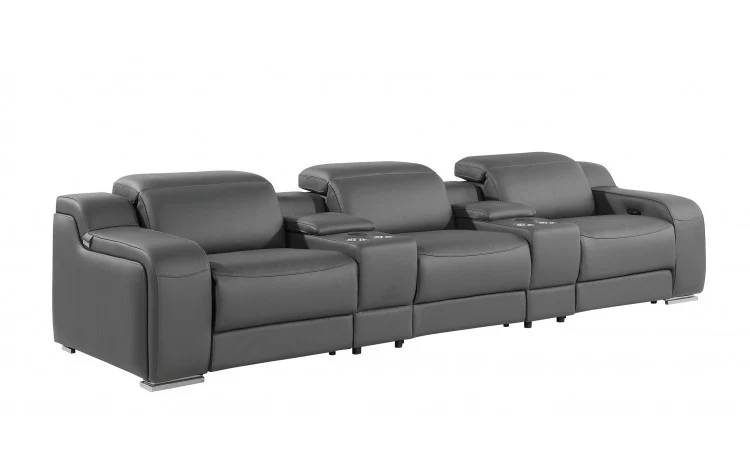 1116 DivanItalia 8-Piece Home Theater Seating - Top Grain Italian Leather - Image 3