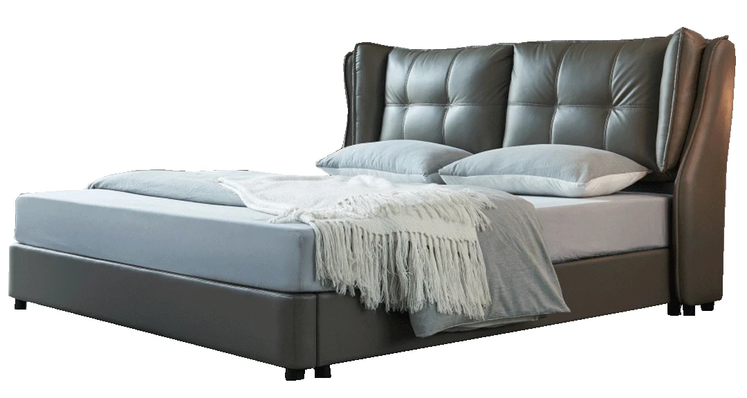 1806 Gray Leather Storage Bed by ESF - Image 3