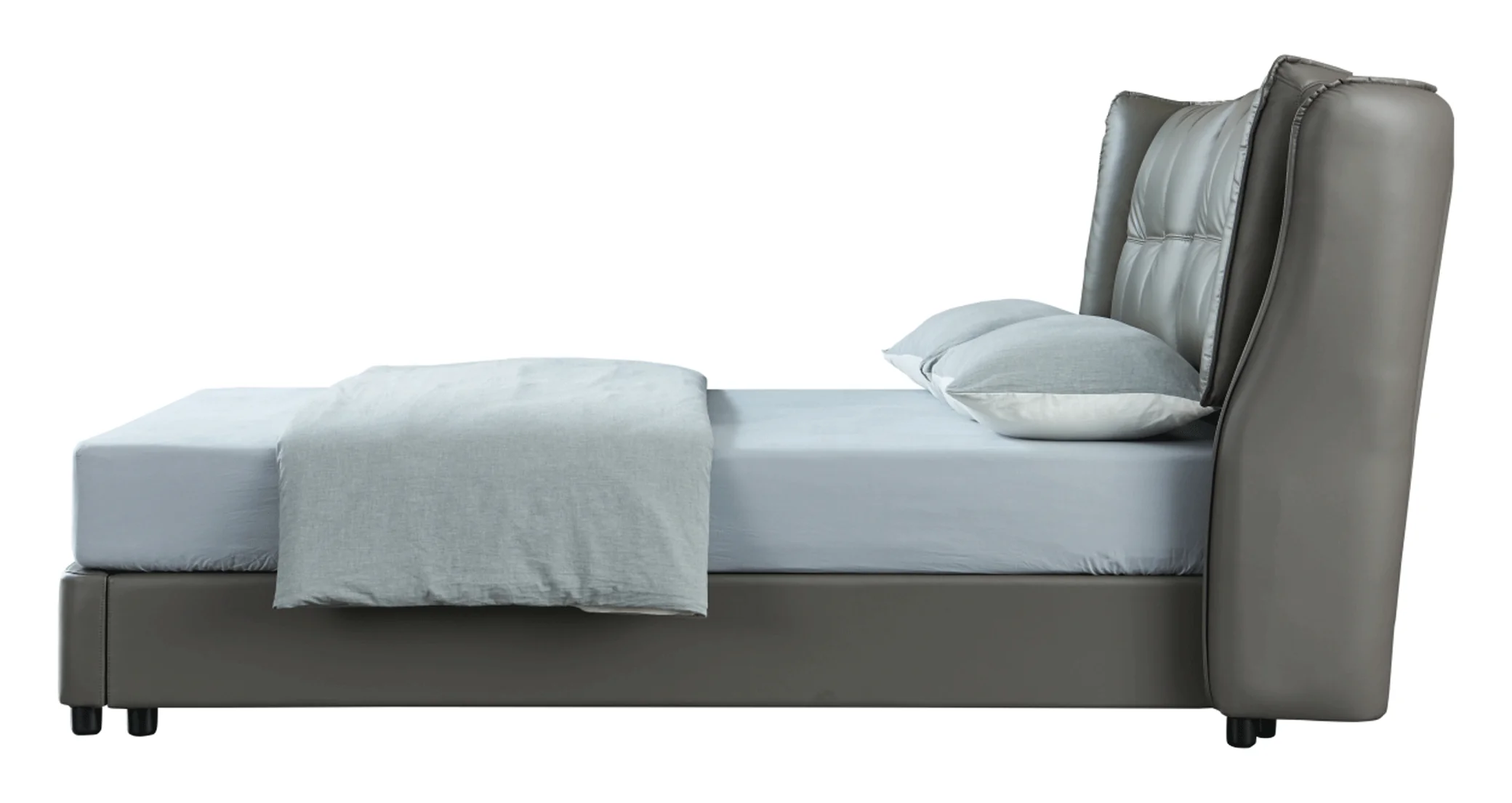 1806 Gray Leather Storage Bed by ESF - Image 4