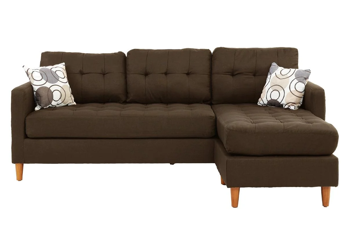 Poundex F7086 - 2 Pc Sectional Chocolate - Image 2