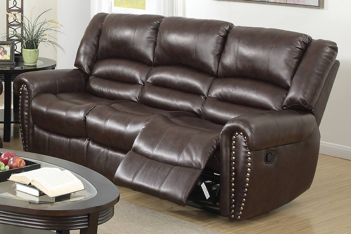 F6754 Poundex 2 Pc Sofa Set Brown - Image 2