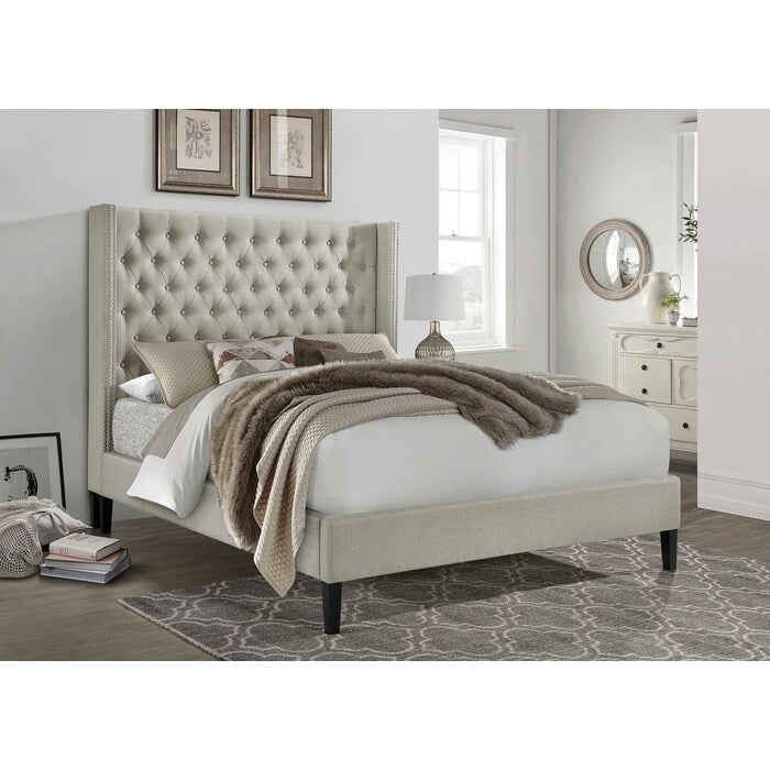7534 Wing Back Platform Bed - Eastern King Bed
