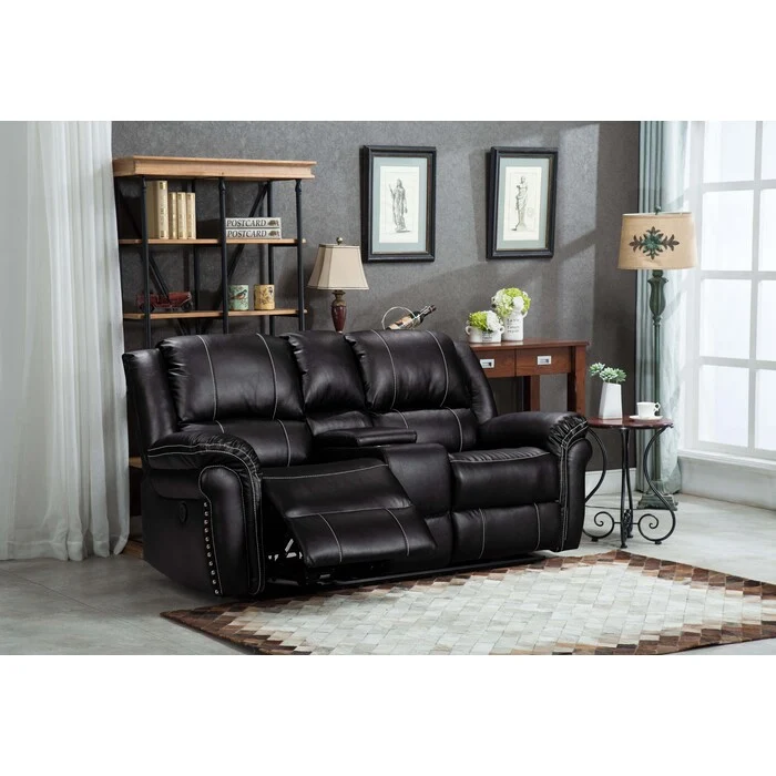 8014 Black Power Loveseat - Image 3
