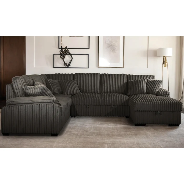 8225 Chocolate U-Shape Sectional - Image 2