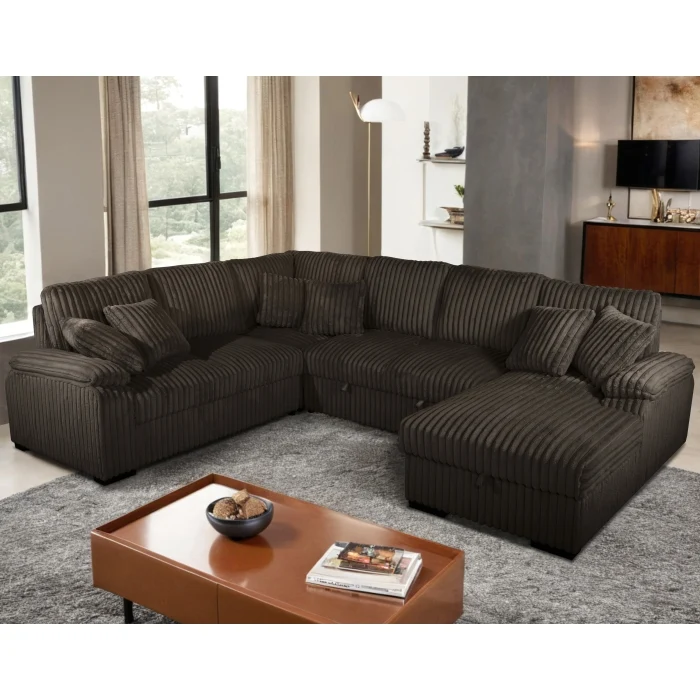 8225 Chocolate U-Shape Sectional - Image 3