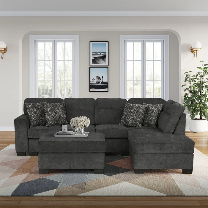 8255 Chenille 4 Pc Sectional - Image 2