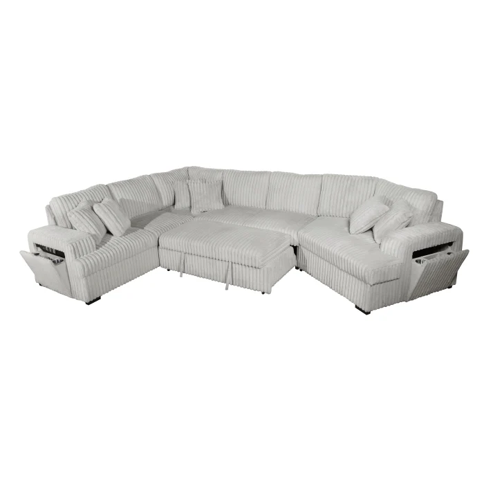 8342 Corduroy 4 Pc Sectional - 2 Colors - Image 5