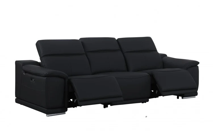 9762 Global United Leather Sofa Set - Black - Image 6