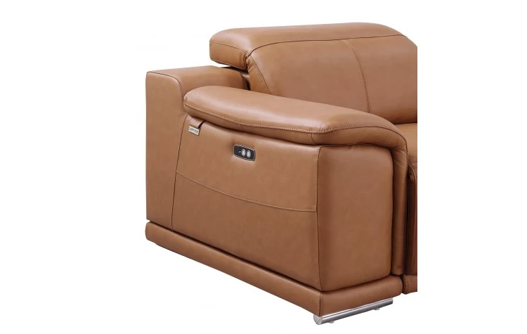 9762 Global United Leather Sofa Set - Cognac - Image 15