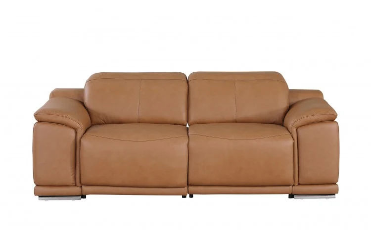 9762 Global United Leather Sofa Set - Cognac - Image 8