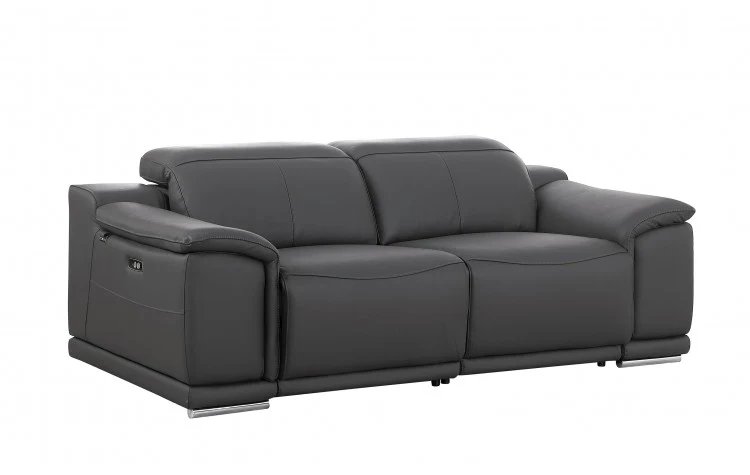 9762 Global United Leather Sofa Set - Dark Gray - Image 9