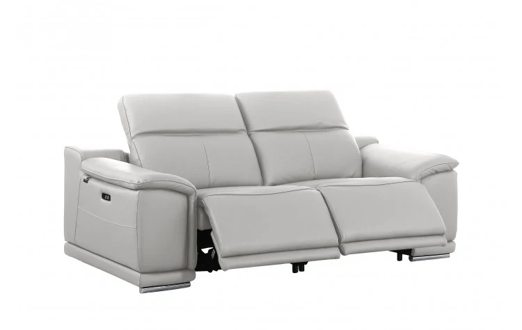 9762 Global United Leather Sofa Set - Light Gray - Image 10