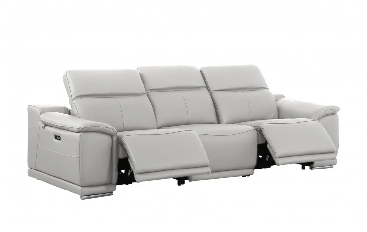 9762 Global United Leather Sofa Set - Light Gray - Image 7