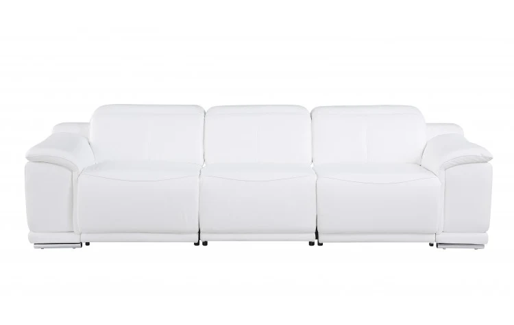 9762 Global United Leather Sofa Set - White - Image 5