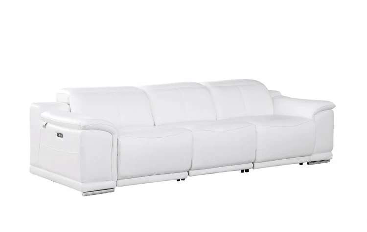 9762 Global United Leather Sofa Set - White - Image 6