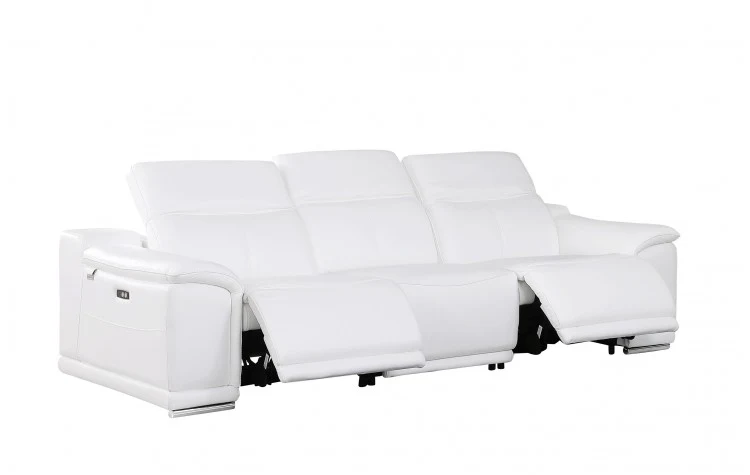 9762 Global United Leather Sofa Set - White - Image 7