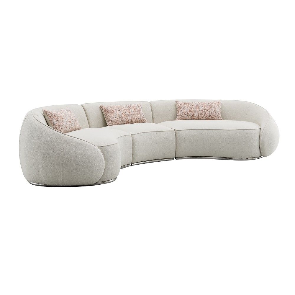 Acme LV03010 Sahara Beige Boucle Sectional - Image 2