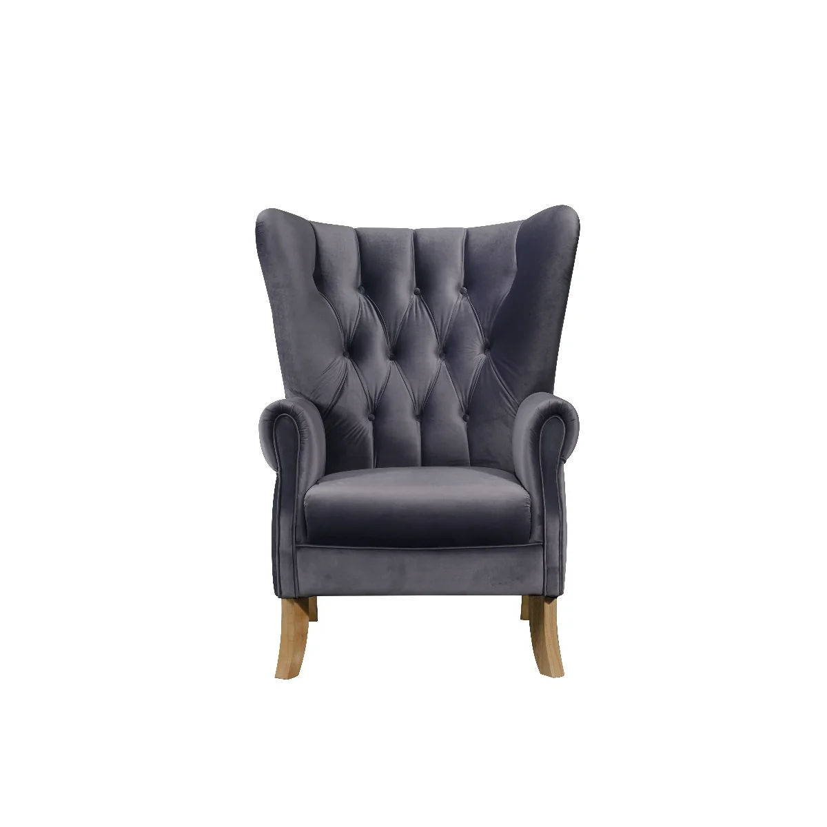 Adonis 59517 Accent Chair - Gray Velvet - Image 3