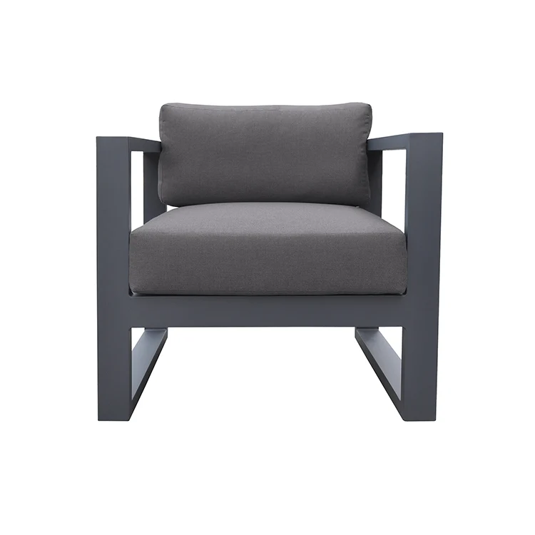 Armen Living Aelani 4 Pc Seating - Gray Aluminum - Image 7