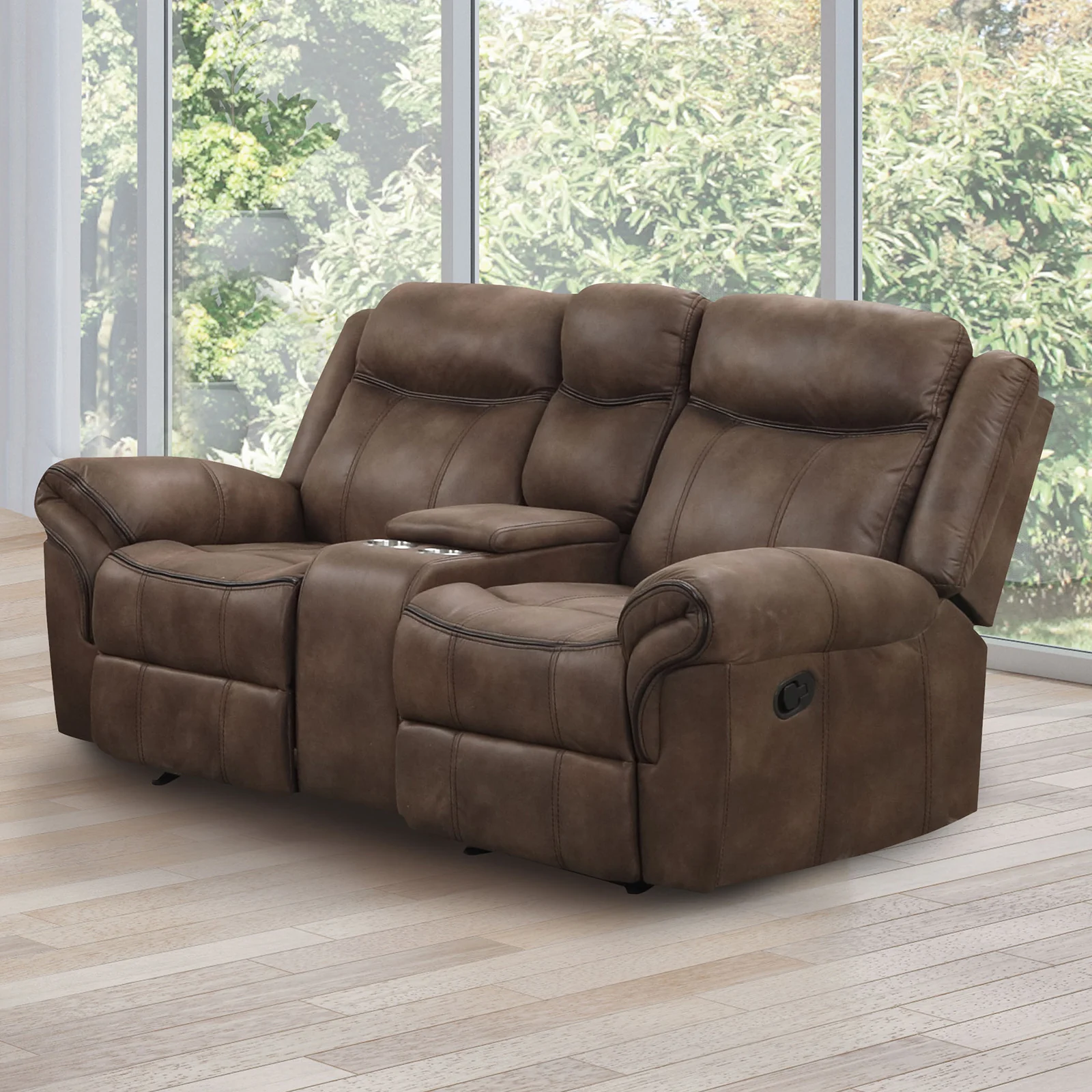 Agata Motion 2 Pc Brown Sofa Set NX6001BR - Image 4