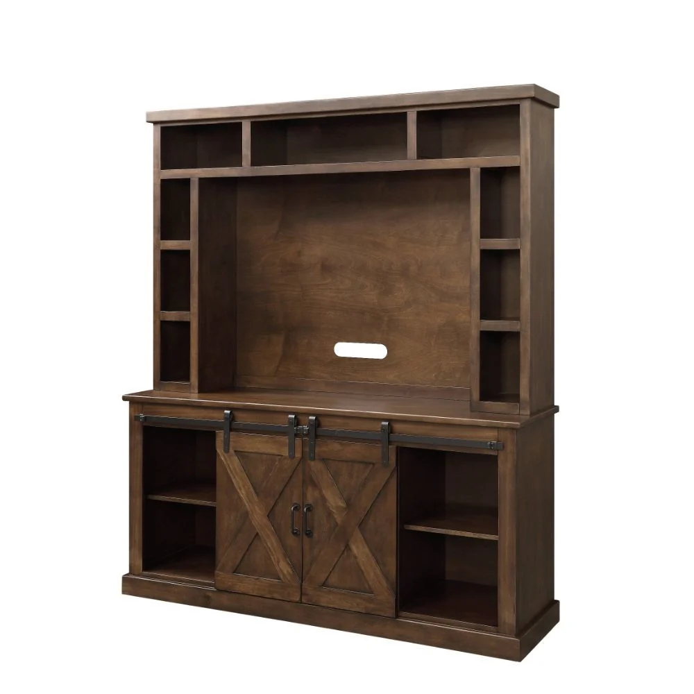 Aksel LED Fireplace Entertainment Center - Walnut Finish - Image 3