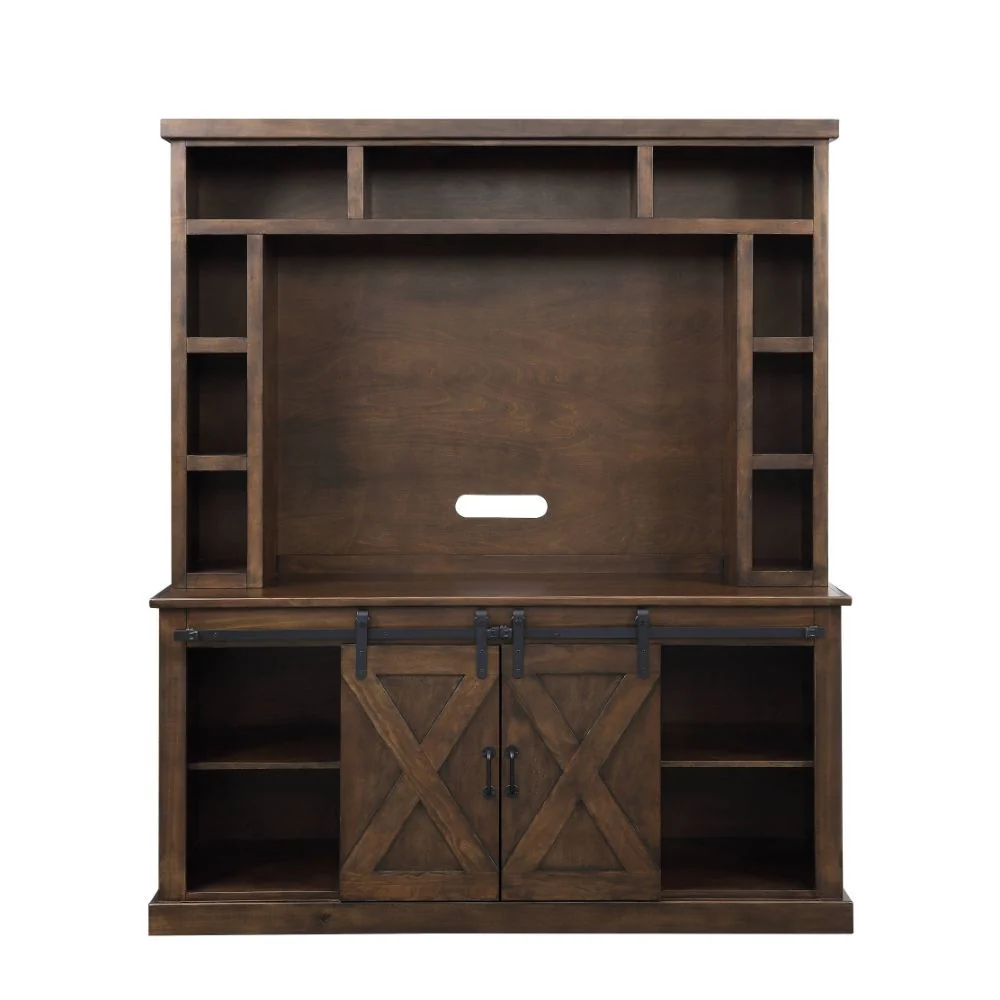 Aksel LED Fireplace Entertainment Center - Walnut Finish - Image 4