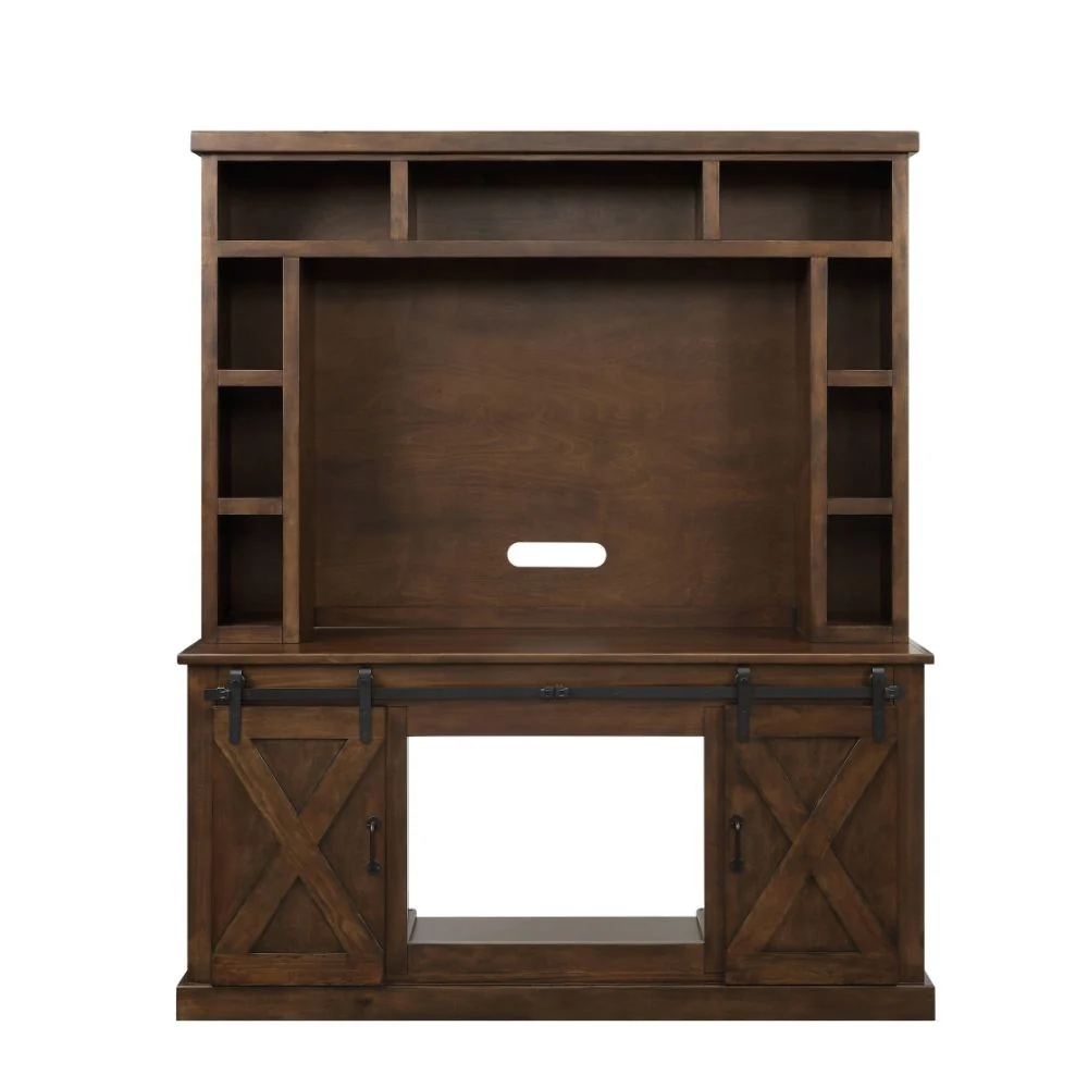 Aksel LED Fireplace Entertainment Center - Walnut Finish - Image 5