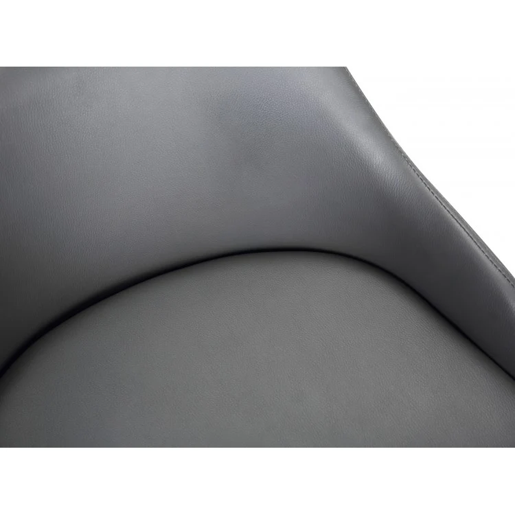 Alec Swivel Grey Faux Leather & Black Wood Bar Stool - Image 6