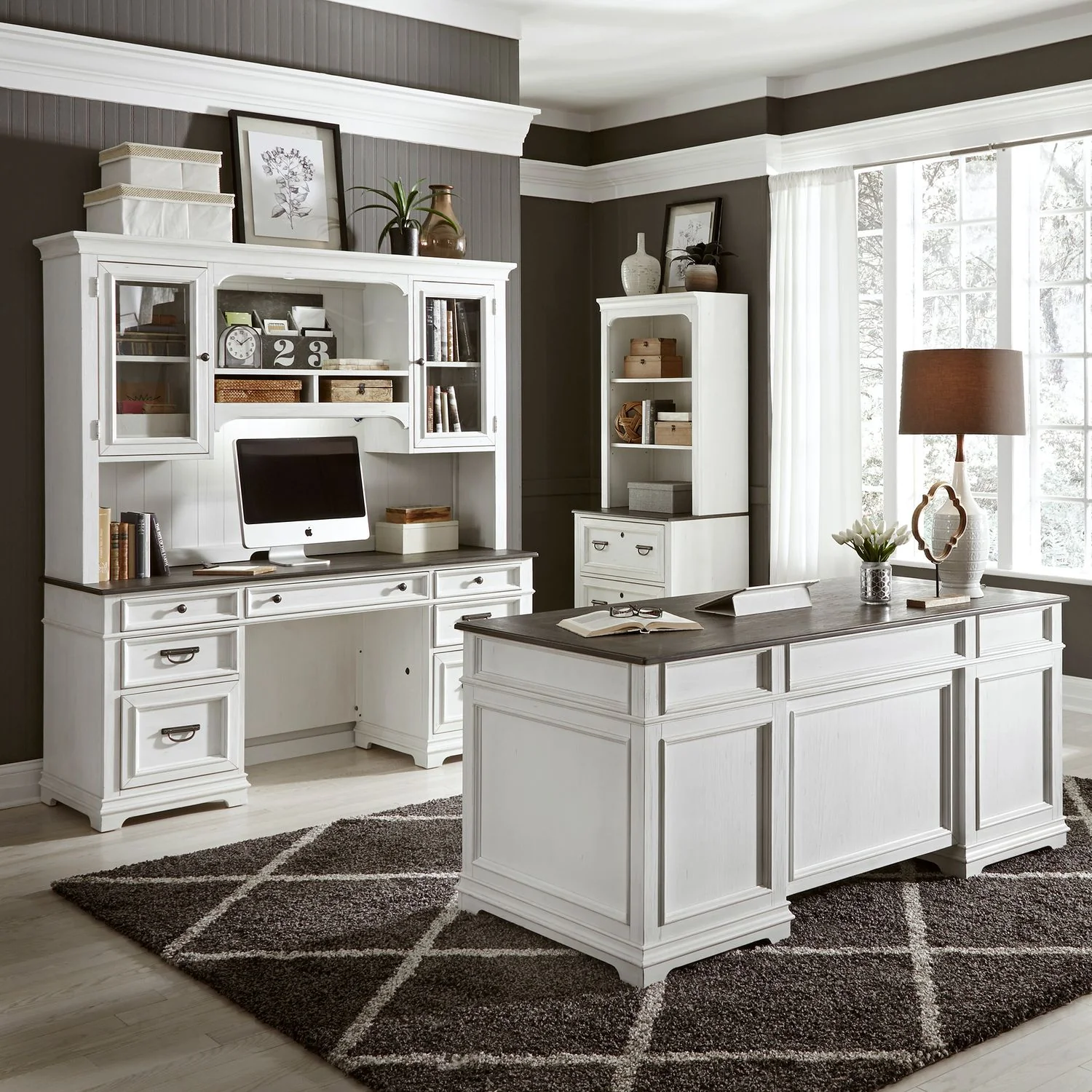 Allyson Park 3 Pc White Desk Collection