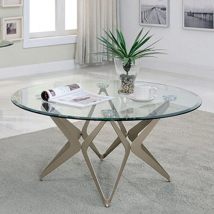 Alvise Contemporary Occasional Tables - Steel - Glass - Image 2