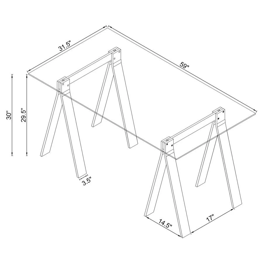 Amaturo Modern Writing Desk - Clear Acrylic & Glass - Image 4