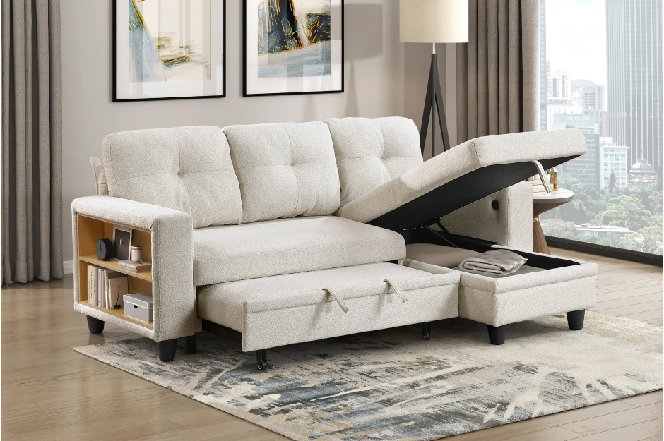 Ansley Sectional w/Reversible Chaise, Pull-out Bed - Image 3