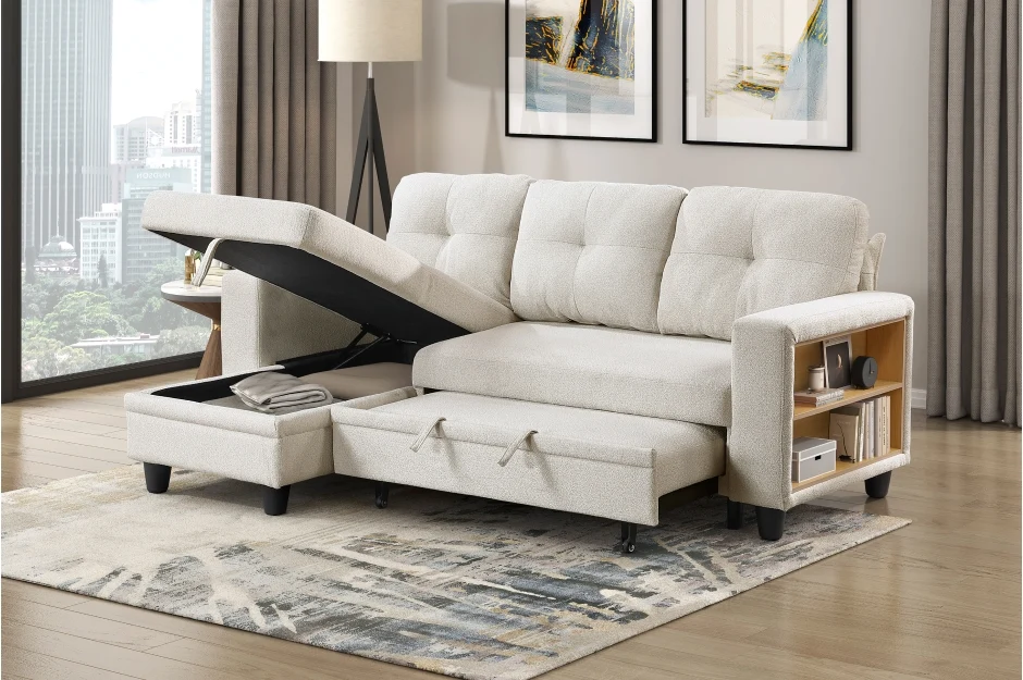 Ansley Sectional w/Reversible Chaise, Pull-out Bed - Image 4