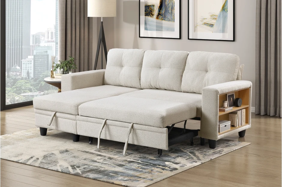 Ansley Sectional w/Reversible Chaise, Pull-out Bed - Image 6