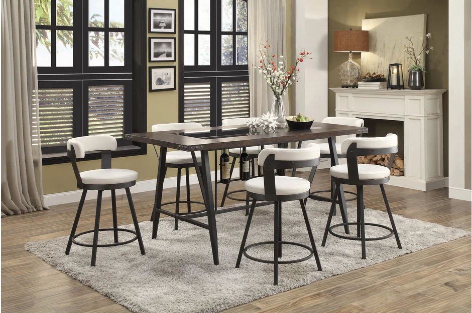 Appert Dining w/Built-In Wine Rack - 5 Chair Colors - Image 5