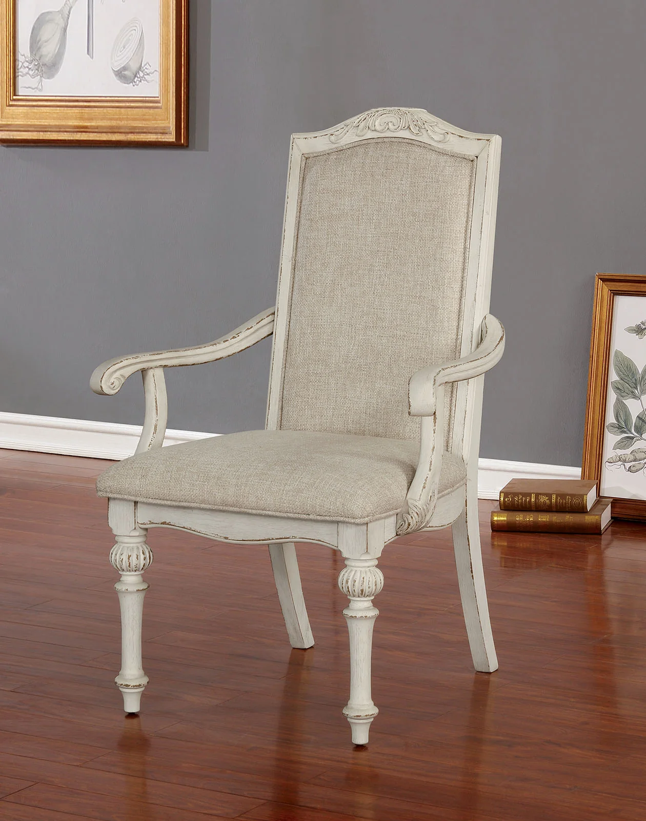 Arcadia Antique White Dining Set Furniture of America - Image 5