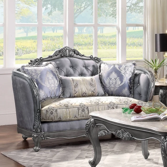Ariadne Platinum Sofa & Loveseat by Acme - Image 9