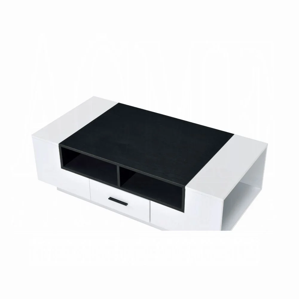 Armour Coffee Table Scandinavian Veneer - White & Black - Image 3