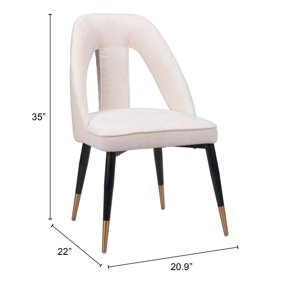 Artus Dining Chair Ivory 110002 - Image 8