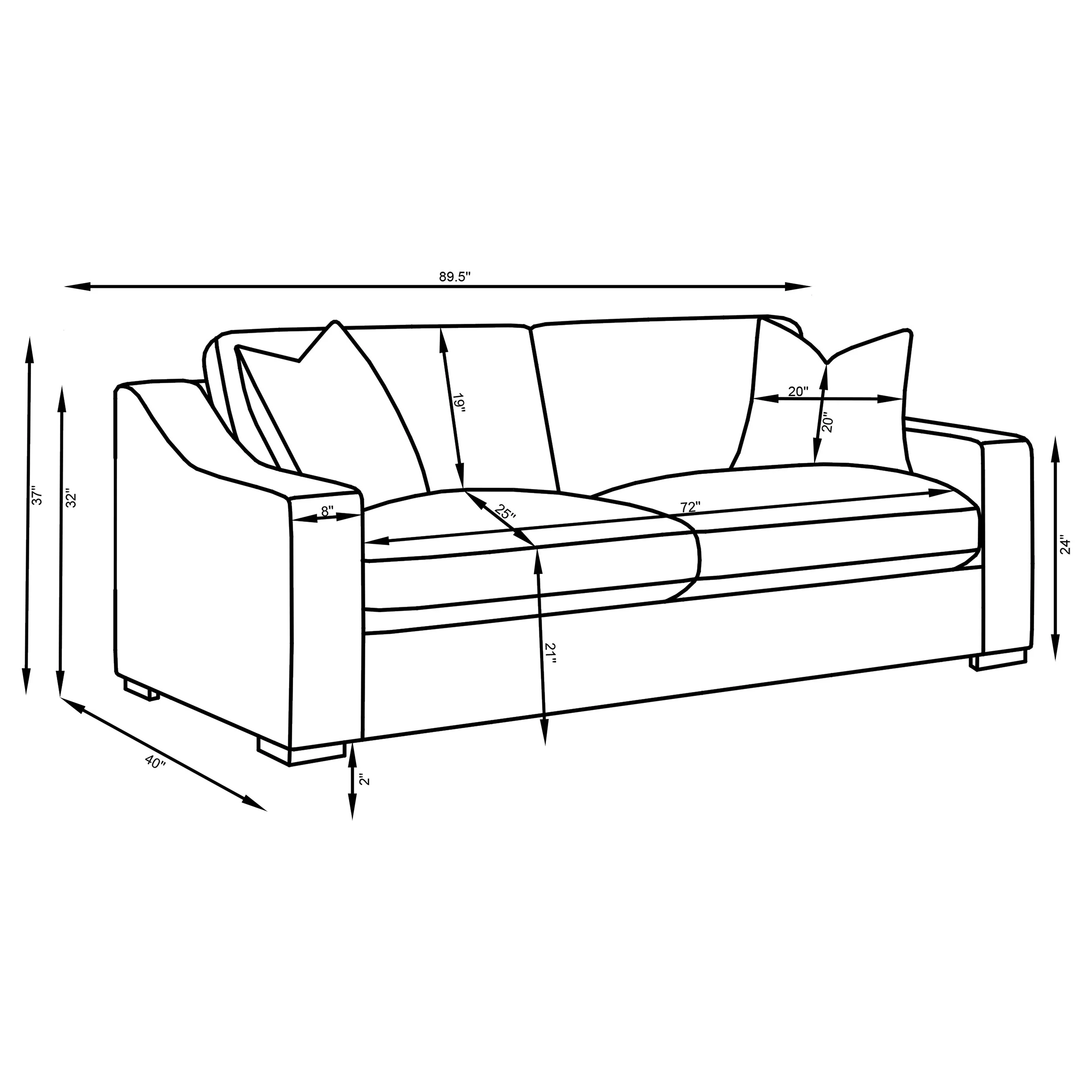 Ashlyn 2 Pc Living Room Sofa Set by Coaster - Image 7