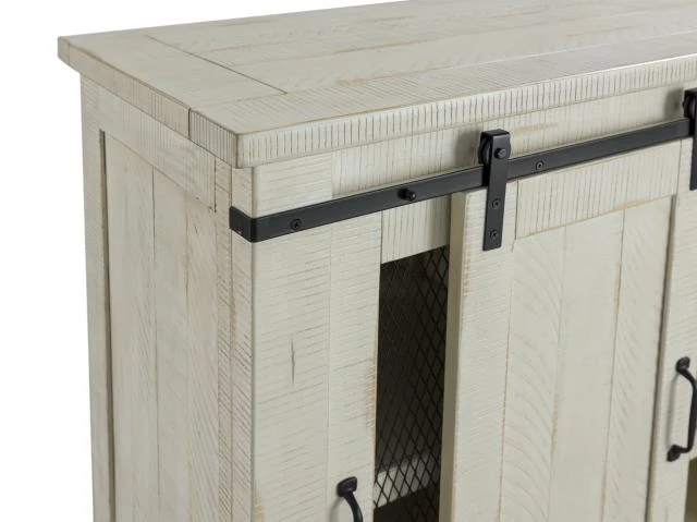 Aspen Rustic Entertainment Console - Antique White Barn Doors - Image 5