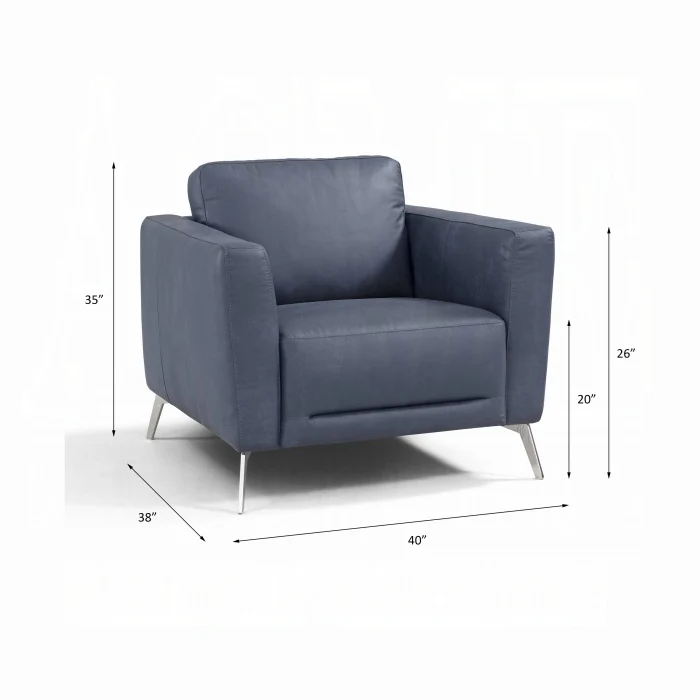 Astonic Blue Leather Chair LV00214 - Image 3