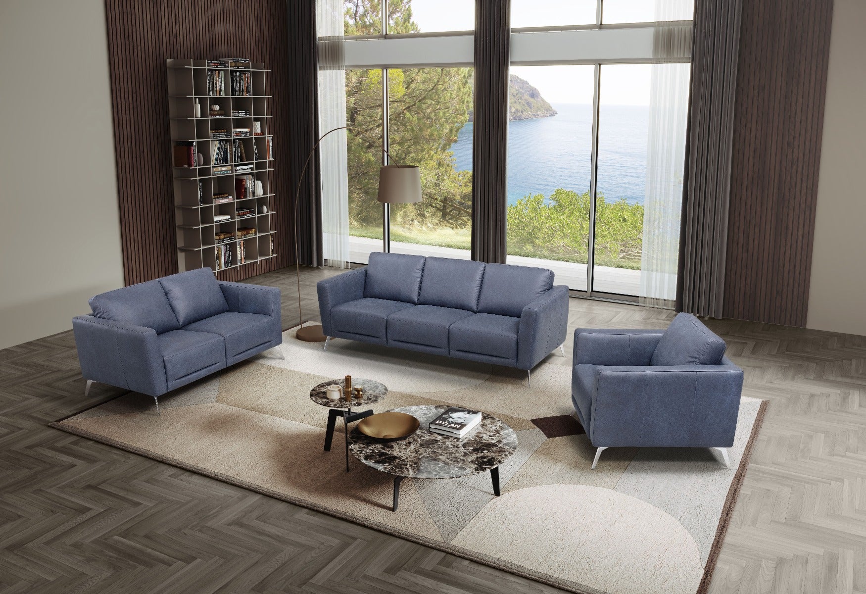 Astonic LV00212 Leather Living Room Set - Made in Italy