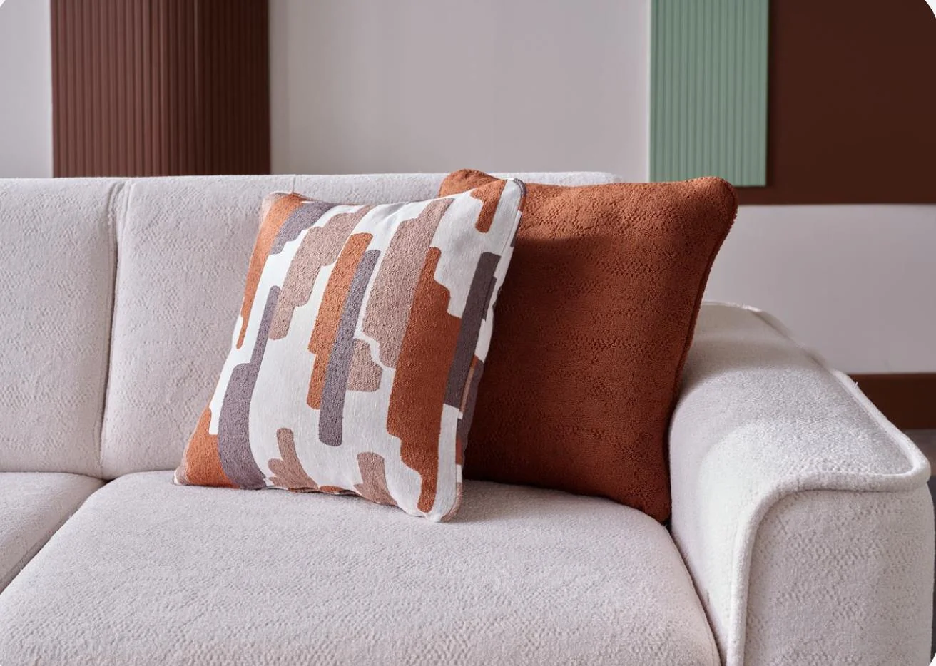 Atlanta 4 Pc Sectional Cream Chenille by Bellona - Image 5
