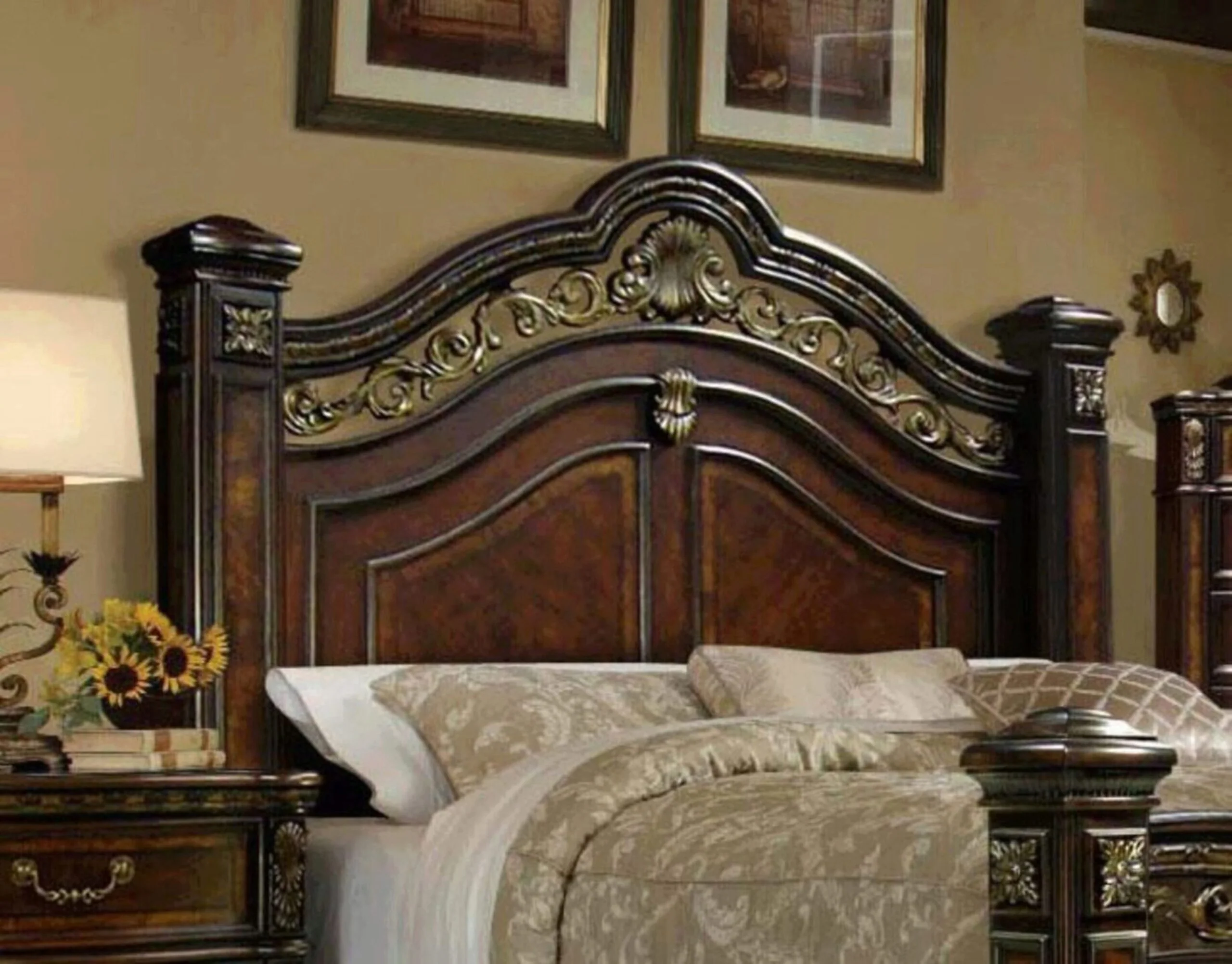 McFerran B163 Augustus Poster Bedroom Collection - Antique Metal Brass - Image 2