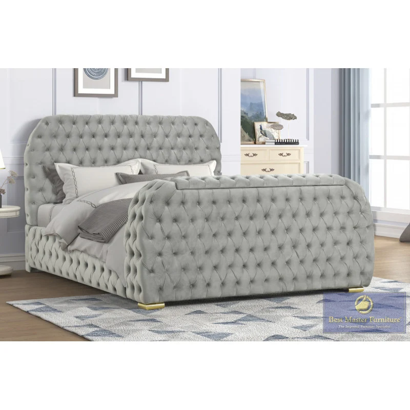 B01 Upholstered Bed with TV & Fireplace - Image 2