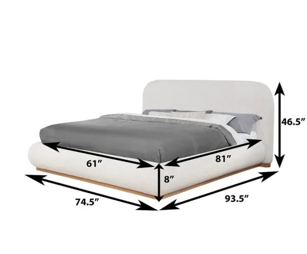 B17 Boucle Platform Bed - King Bed - Image 2
