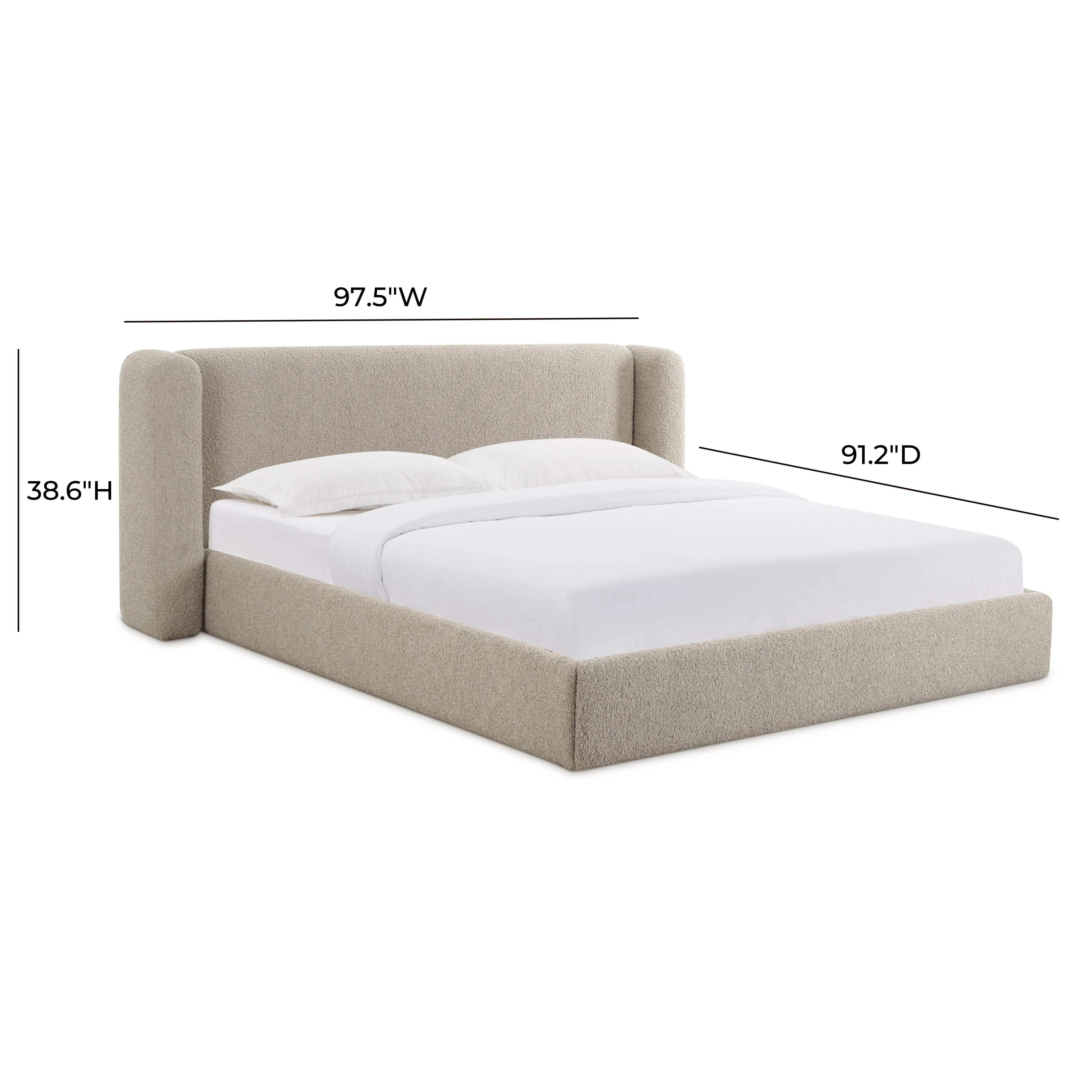 Babette Tan Boucle King Bed B69136 - Image 9