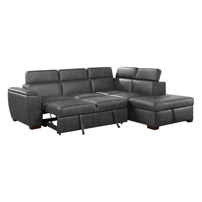 Barre 8567GY Gray Sectional Pull-Out Bed - Image 6